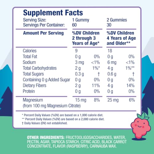 Image of DR. Moritz Sugar-Free Calm Magnesium Gummies for Kids and Adults - Non-GMO Magnesium Citrate Gummies - Raspberry Flavor - 2-Pack (60 Count)