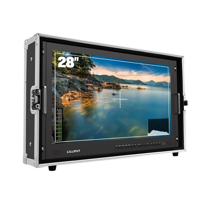 Image of LILLIPUT BM280-4KS Broadcast Director Monitor 28 inch 3840x2160 Ultra HD Carry-on /Desktop 4K with HDR, 3D-LUT, Color Space (BM280-4KS-VBP with V Mount Plate)