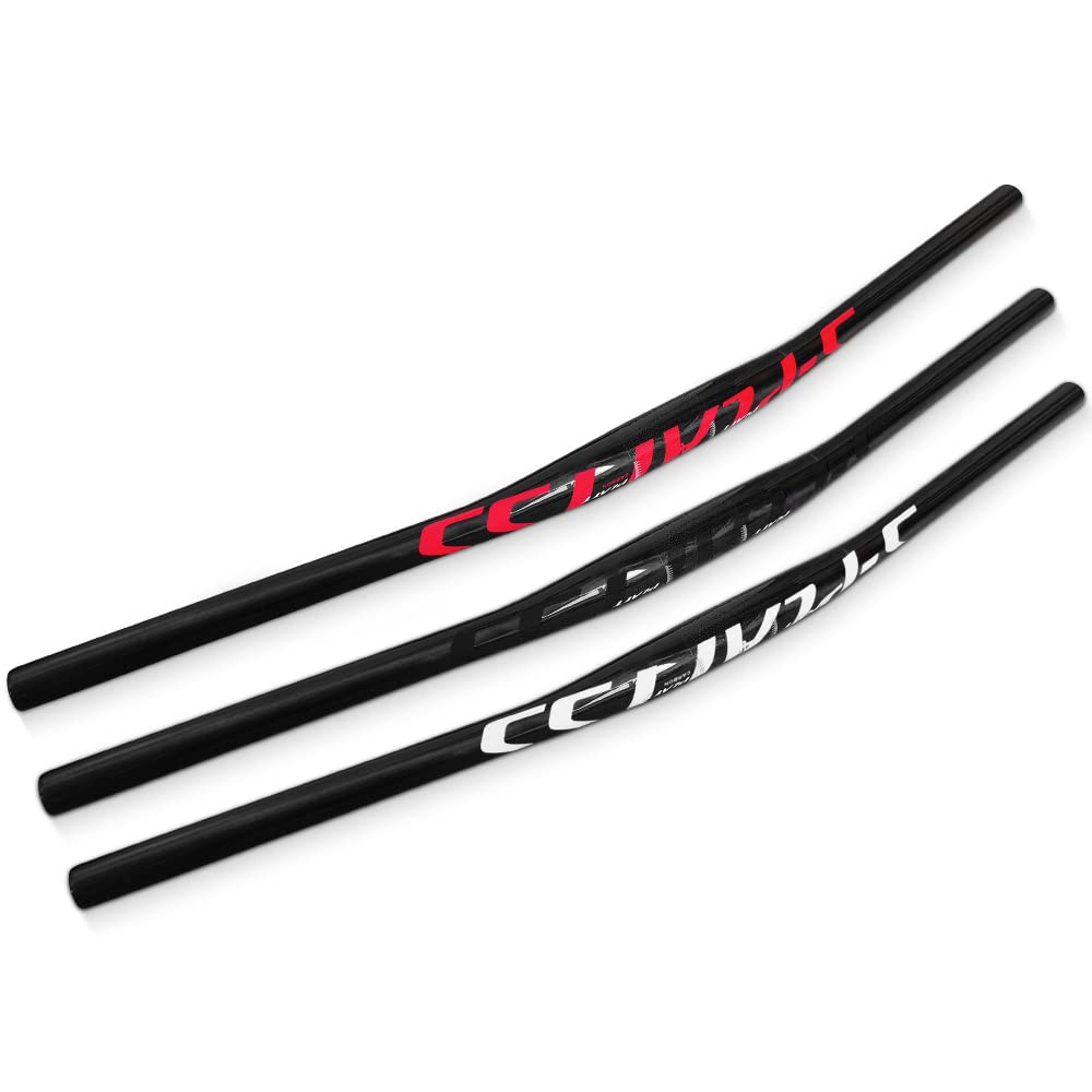 UD Carbon Fiber Handlebar Mountain 9 Degree Flat Handlebar Bicycle Handlebar Matte or 31.8MM 720MM 780MM BMX Risen Handlebar Parts (Black logo, 720MM)