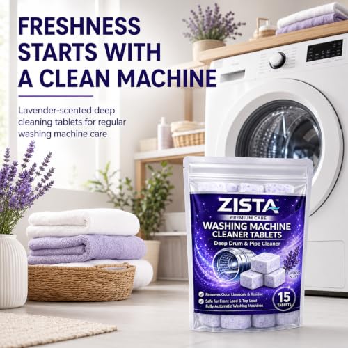Image of ZISTA Washing Machine Cleaner Tablets with Lavender Scent 15 Pcs