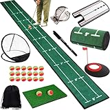 Gavit ゴルフ練習マット アプローチ パット 練習器具 ９点セット ゴルフネット パターマット 室内 トレーニング EVAボール 20個 収納袋付き