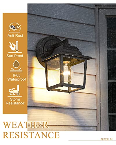 2-Pack Outdoor Wall Lantern Dusk To Dawn, Outdoor Light Fixtures E26 Base Socket, Waterproof Outside Lantern For Garage, Front Door, House, Front Porch, 6710Sbk-2 #TOP4