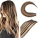 12"(30cm) SEGO Extensiones Adhesivas de Cabello Natural Sin Clip 2g*10pcs #4/27 Castaño Chocolate/Rubio Oscuro 100% Remy Pelo Humano Tape in Hair Extensions (20g)