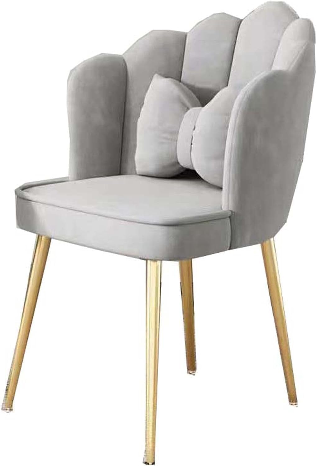 Chaise de bureau élégante design coquillage, finitions haut de gamme et piétement métal