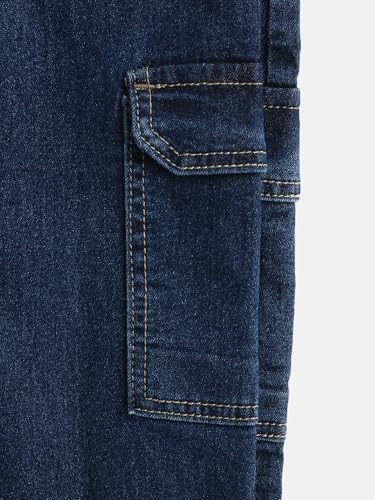 Image of Urbano Juniors Boy's Regular Fit Washed Denim Cargo Jeans with 6 Pockets Stretchable