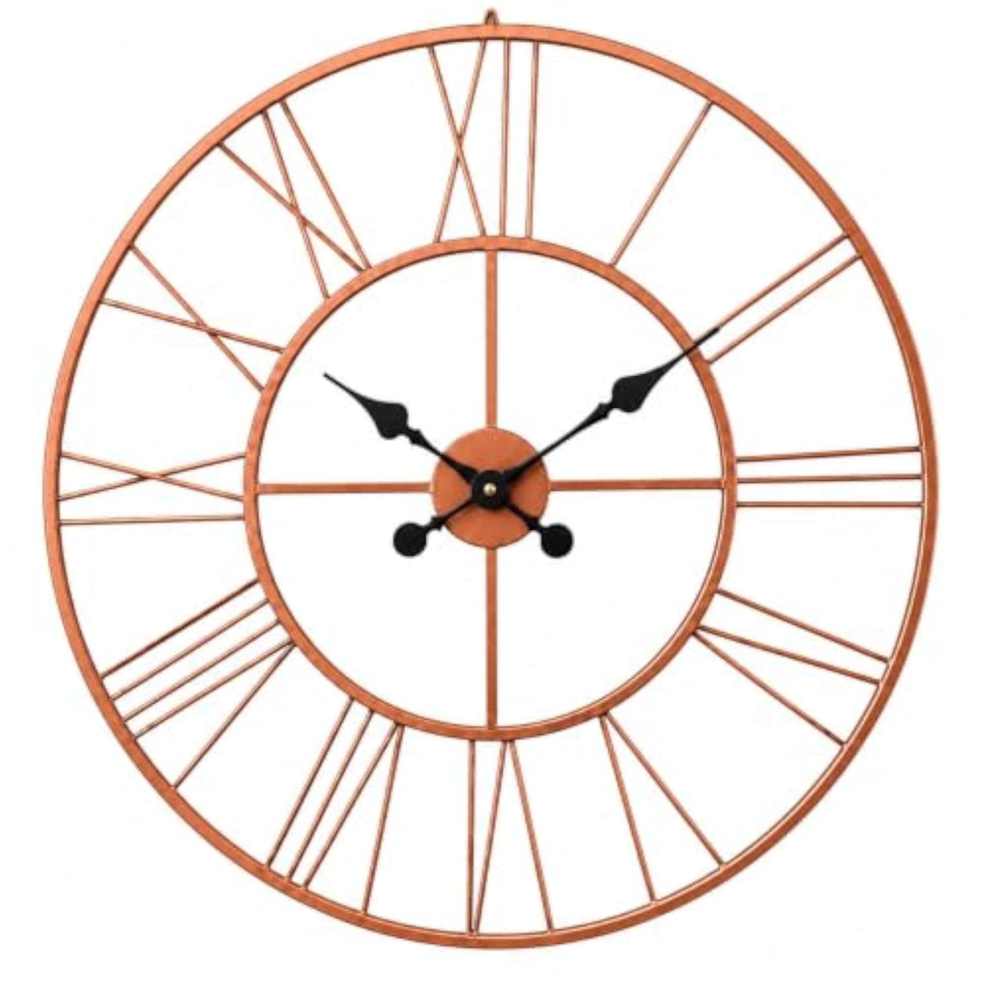Large Decorative Silent Wall Clock, Golden