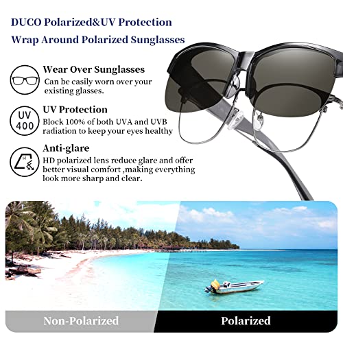 Image of DUCO Polarized Fitover Sunglasses UV400 Protection & HD for Unisex 8960