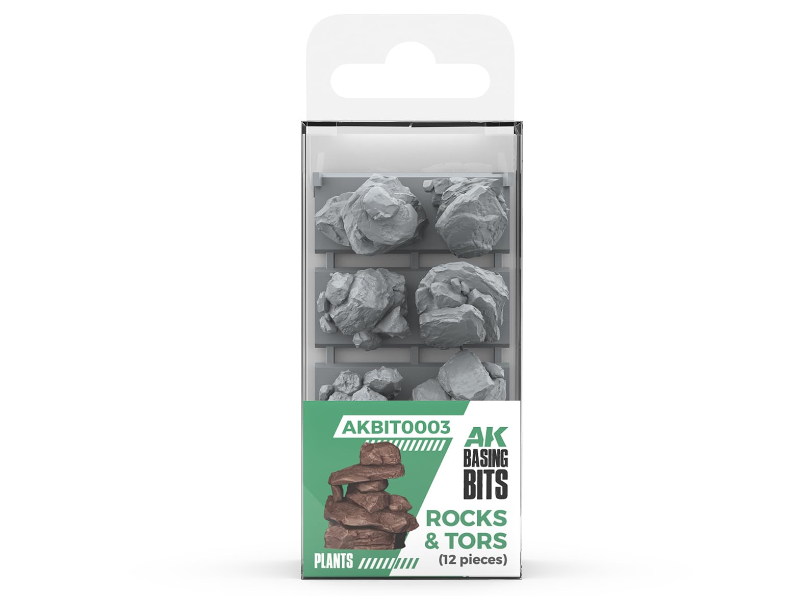 AK Interactive AKBIT0003 - Basing Bits - Rocks & Tors (12) - New