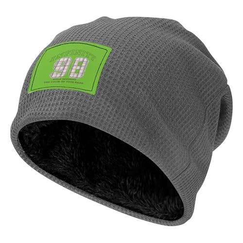 Bonnet gaufré épais gris idéal pour le ski et les sports d'hiver avec doublure polaire chaude
