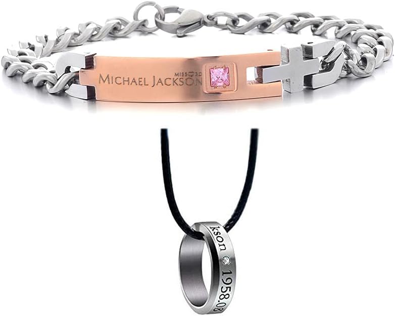 MISSUSOMISSUSO Michael Jackson Memorial Style Titanium Steel Bracelet