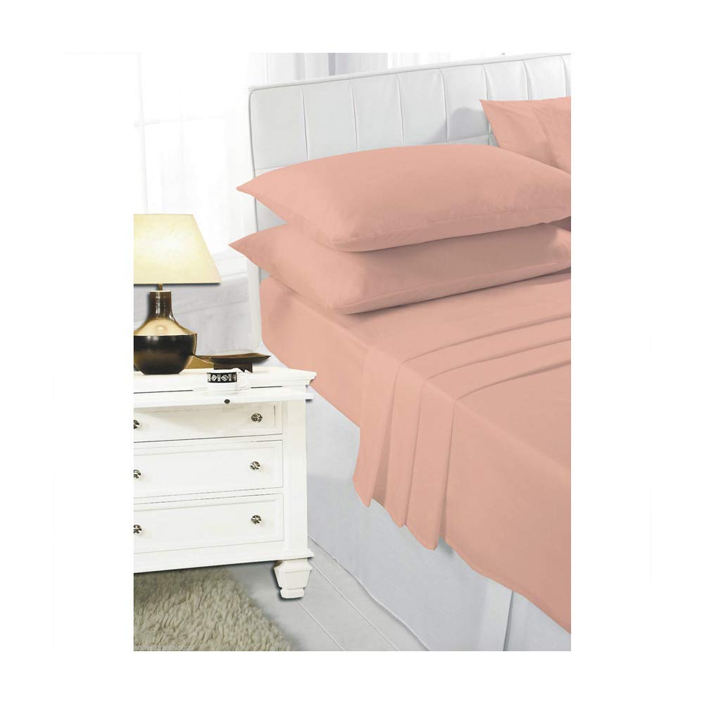 Flat Sheets Polycotton Bed Sheets Double Size Bed Poly Cotton Bedding, Peach