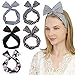 Twist Bow Wired Headbands Scarf Wrap Hair Accessory Hairband by Sea Team(5 Packs)