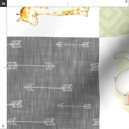 Spoonflower FBTY-PF-YD-F086-D11992260 Fabric - Safari Animals Sage Green Wholecloth Cheater Quilt Rotated Nursery Printed thumb #2