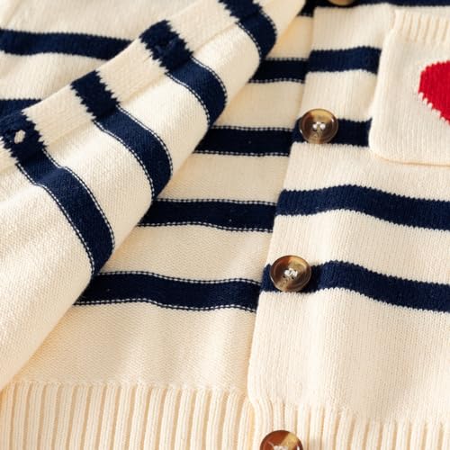 Toddler Baby Girls Cotton Knit Jacquard Sweater Cardigan, Crew Neck Spring Coat Sweater Long Sleeve Clothes Warm Tops4