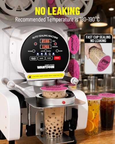 Image of WantJoin Cup Sealing Machine Full Automatic Bubble Tea Cup Sealer