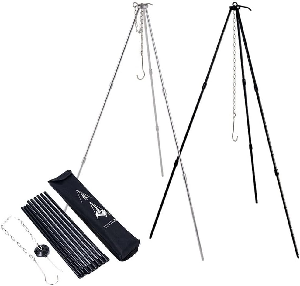 Camping Picnic Cooking Tripod for Fire Hanging Pot Outdoor Campfire Cookware Picnic Cooking Stove Pot Grill Camping Tools