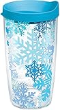 Tervis Snowflakes Tumbler with Wrap and Turquoise Lid 16oz, Clear