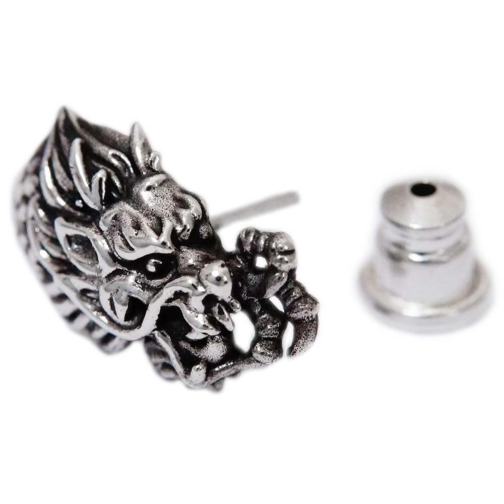 silver925 ドラゴン　ピアス シルバー925 ドラゴンピアス フープピアス 龍ピアス ゴールド