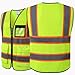 HATAUNKI Reflective Safety Vest for Men Women Hi Vis Vest with 8 Pockets High Visibility Mesh Reflective Vest Meets ANSI/ISEA Standards (Yellow-07, Large)