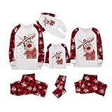 Weihnachten Schlafanzug Damen, Weihnachten Familie Schlafanzug Nachtwäsche Herren Damen Jungen Lang Pyjamas Set mit Weihnachtsmotiv Fun-Nachtwäsche Warmer Weihnachtsanzug Printed Home Kleidung