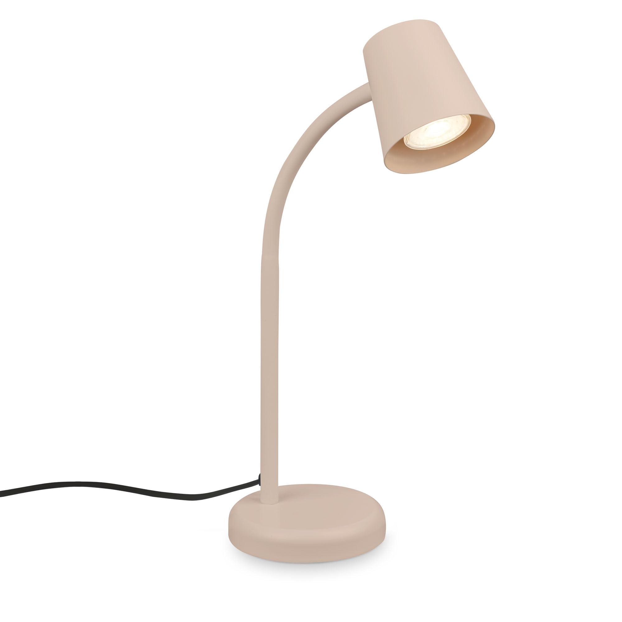 BRILONER - Lampada da tavolo con interruttore a cavo, orientabile, flessibile, GU10, max. 9W, lampada da comodino, lampada da scrivania, lampade da comodino, 13x38,5 cm, beige