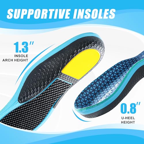 Image of Carbon Fiber Shock-Absorbing Insole with Arch Support is Suitable for Basketball, Running, Cycling, Outdoor Hiking and Other Daily Sports. (Blue, M：4.5 /5丨W：5.5 /6（240mm）)