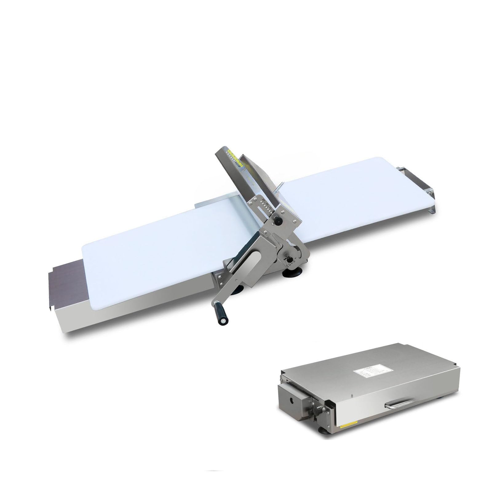 eQianyuan Folding Dough Sheeter, Manual Dough Sheeter, Adjustable Thickness (2-25 mm), Stainless Steel,For Almond Bread And Puff Pastry Home And Commercial Bakeries
