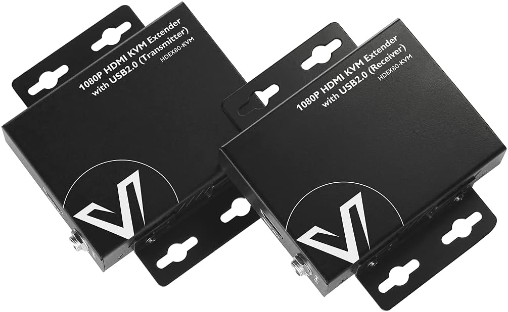 AV Access HDMI KVM USB Extender Over Cat5e/6/6a/7 260ft/80M, 2 USB 2.0 Ports, Zero-Latency, Plug and Play, PoE, No Driver, Supports All Operating System, Keyboard and Mouse USB Over Ethernet