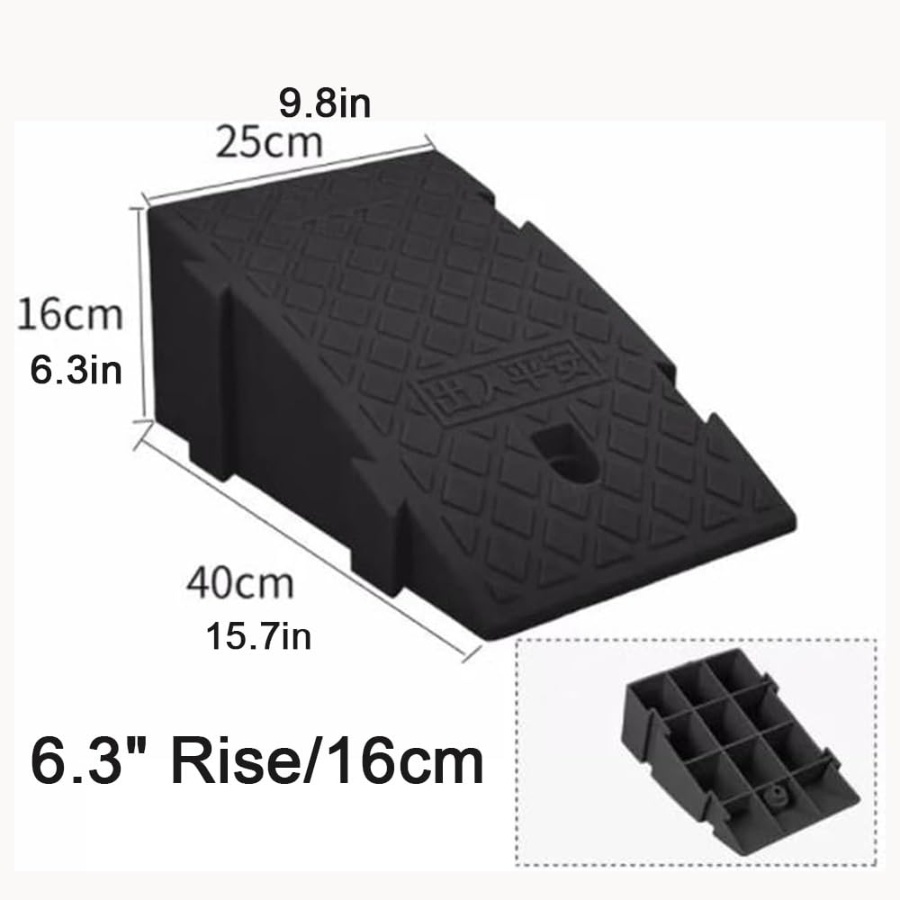 Rampa De Bordillo para Acera 16-19cm Altura De Rampas Elevadoras Portátil Y Ligera De Plástico para Silla De Ruedas, Escalones, Bicicletas, Motocicletas(Purple,6.3in Rise/16cm)