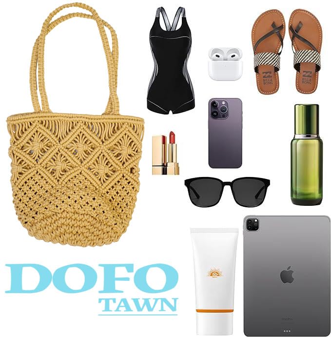 Women's Cotton Rope Summer Beach HandBag Vacation Hand- Woven Shoulder Bucket Bag4