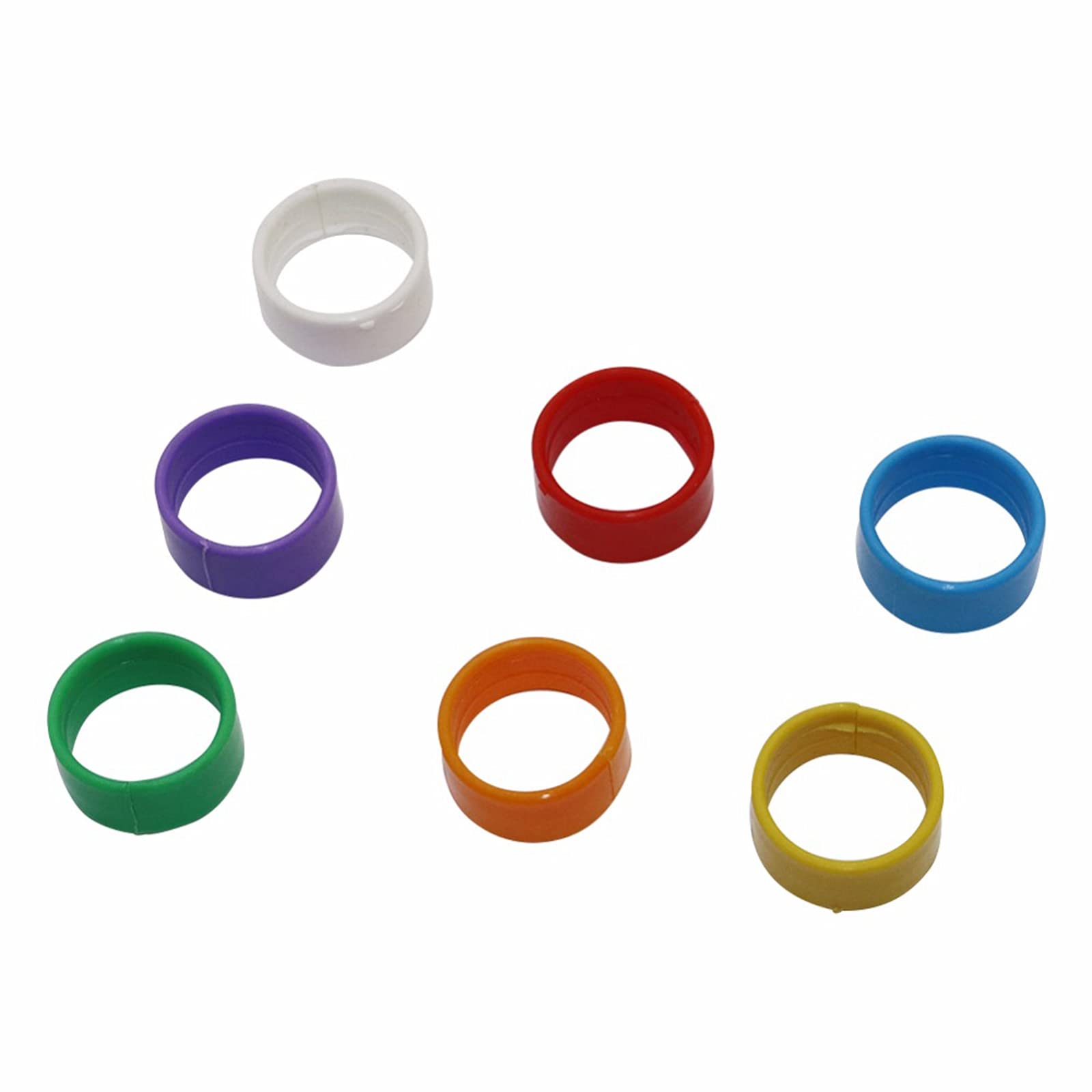 Anillas para aves, Anillos de identificación aves corral plástico 1000 piezas Multicolor 1,6-2,0 cm(White,1.8 cm)