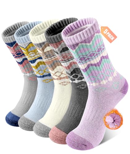 BESTENA 5 Pairs Merino Wool Socks for Women Hiking Socks