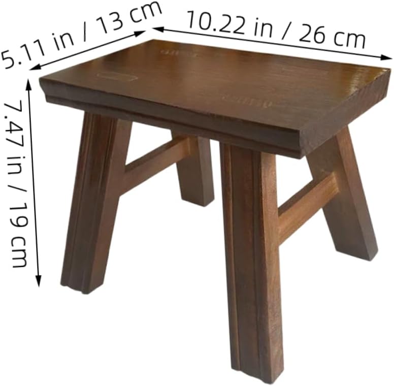 Rustic Wooden Bench Step Stool for Boys and Girls Adults Small Foot Stool Multi-use for Bathroom Kitchen Bedroom