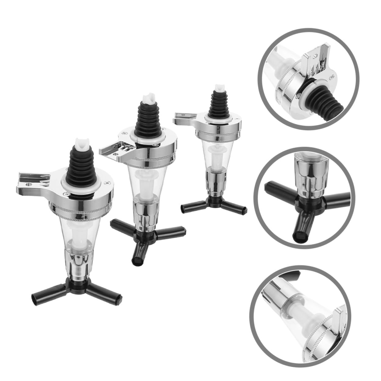 3 piezas Dispensador de Vino Montado Pared Dosificador de Bebidas con Bomba Precisa de Surtidor de Plástico y Silicona Seguro para Licor y Jugos Diseño Elegante y Fácil Uso
