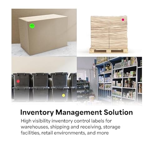 Image of TapeCase INVLBL-021 Counted Inventory Label, Circular Adhesive Label, Red, 2 in, 1000 Labels Per Roll, 1 Roll
