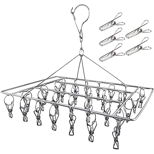 Catálogo para Comprar On-line Pinzas para tender la ropa - solo los mejores. 43 Risom Clip and Drip Colgadero, 30 Clips de Pinzas para Ropa tendedero, Gancho de Bebe para Ropa Colgador de Metal portátil Estante de Secado de Acero Inoxidable y Gancho Giratorio...