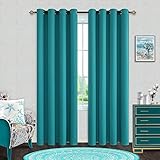 Teal Curtains 84 Inch Length for Bedroom 2 Panels Set Grommet Thermal Insulated Room Darkening...