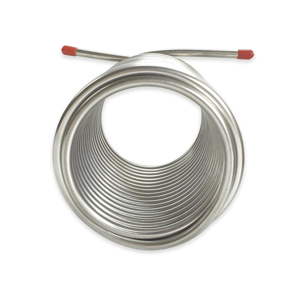 Serpentín de enfriamiento del refrigerador del mosto de la longitud del 14m, acero inoxidable 304 de la categoría alimenticia, serpentín de enfriamiento al aire libre de la cerveza de la incubadora