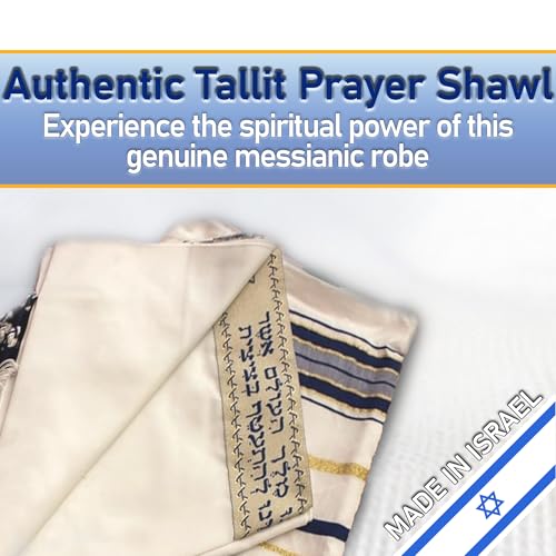 Messianic Robe / Jewish Black and gold Tallit Prayer Shawl Size 57-180 Cm, White4