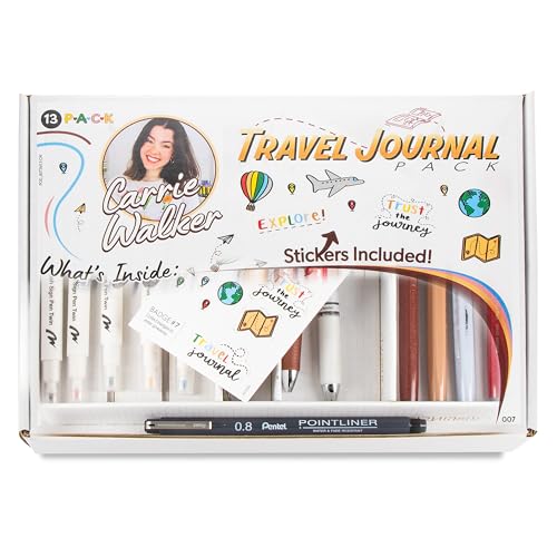 Kit de bolígrafos y pinceles Pentel Carrie Walker, 13 piezas