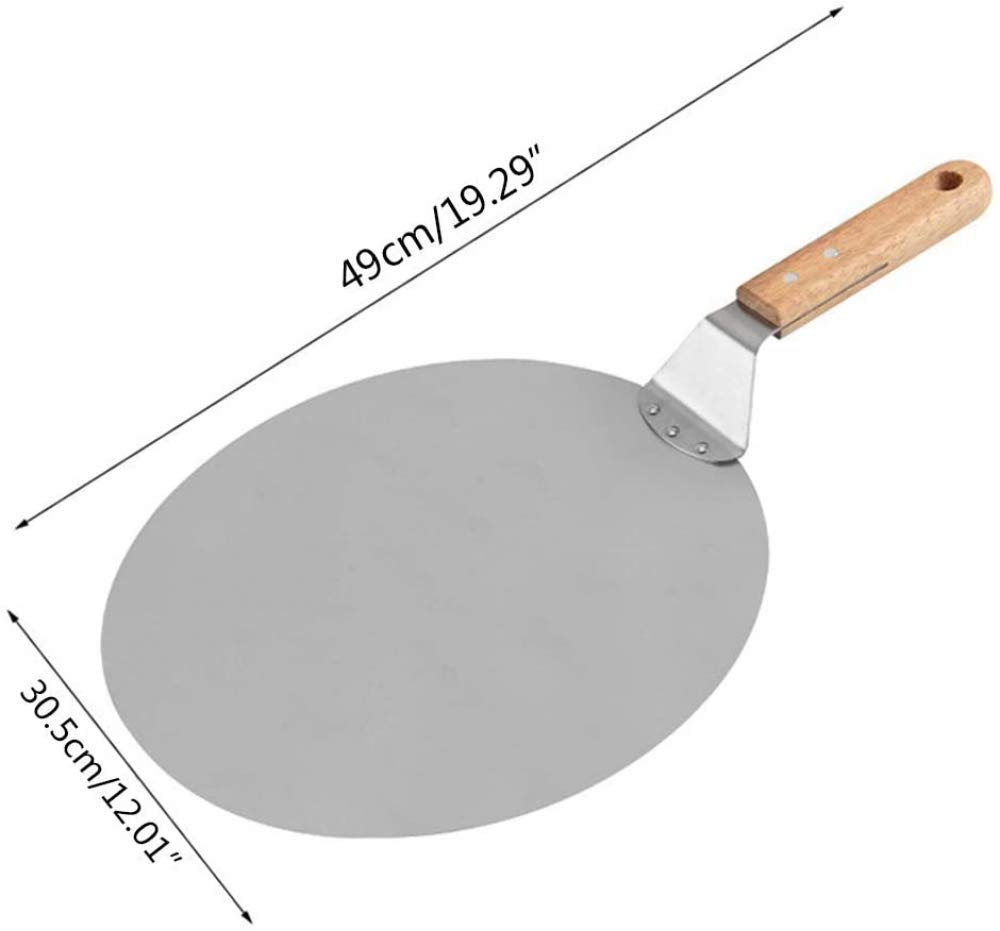 12 Cáscara De Pizza Redonda De Acero Inoxidable, Pala Para Horno, Transferencia Para Levantar Pasteles