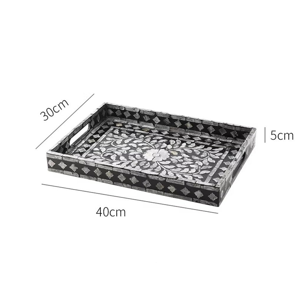 Bandejas Servir Comida Plato Decorativo Retro For Fruta, Bandeja Rectangular De Escritorio For El Hogar, Té Mesa Cama