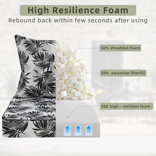 Image of Favoyard Outdoor Deep Seat Patio Cushions Set, 22 inch x 22 inch, Rainproof, Garden