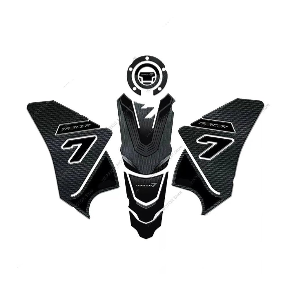 Motorcycle Fuel Tank Pad Sticker Scratch-Resistant Resin Protective Sticker Kit for YAM&AHA for Tracer 7 2024 Motorbike Traction Fuel Decal Tank