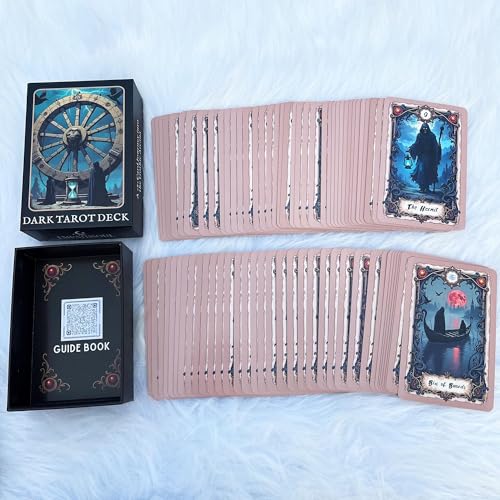 Image of Unique Dark Gothic Tarot Deck, Tarot Cards for Beginners, Dark Fantasy Style Deck, Witch Divination Tool, Fortune Telling Tarot Learning Decks