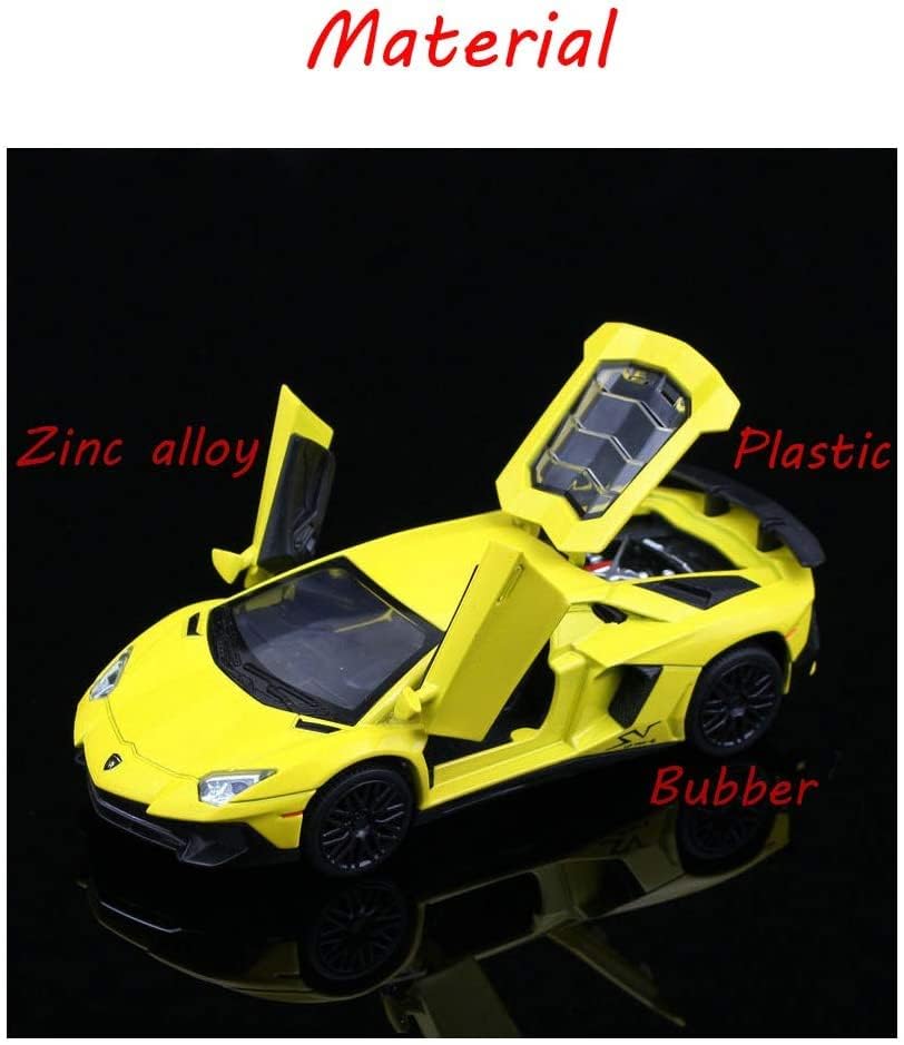 Image of 1:32 Scale Lamborghini LP750 Toy Car | Metal Pullback Diecast Car for Kids with Openable Doors, Sound, Light Effects Toy for Car Enthusiasts (Color As Per Available),yellow