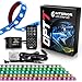 OPT7 Aura Interior Car Lights LED Strip Kit-16+ Smart-Color, Soundsync, Door Assist, Show Patterns, and Remote-Accent Underdash Footwell Floor, 6pc Single Row