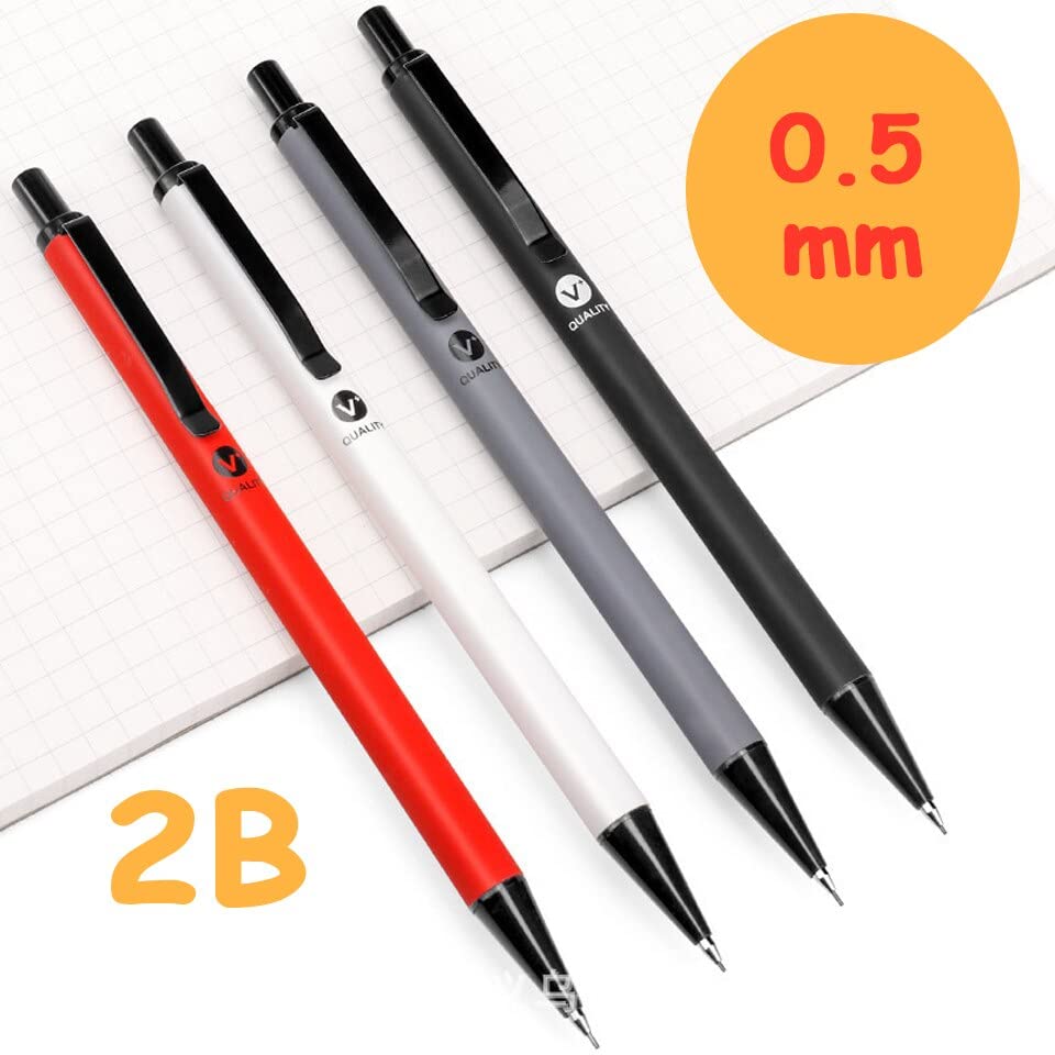 3er-Pack Druckbleistifte 2B 0,5 mm Vollmetall-Automatikbleistift (3 Stück) (3 Stück)