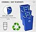 Alpine Commercial Slim Trash Can 23 Gallon - Set of 3 Tall Blue Recycle Bin – Space-Saving, Leakproof Plastic Waste Receptacles for Office, Janitorial & Public Use