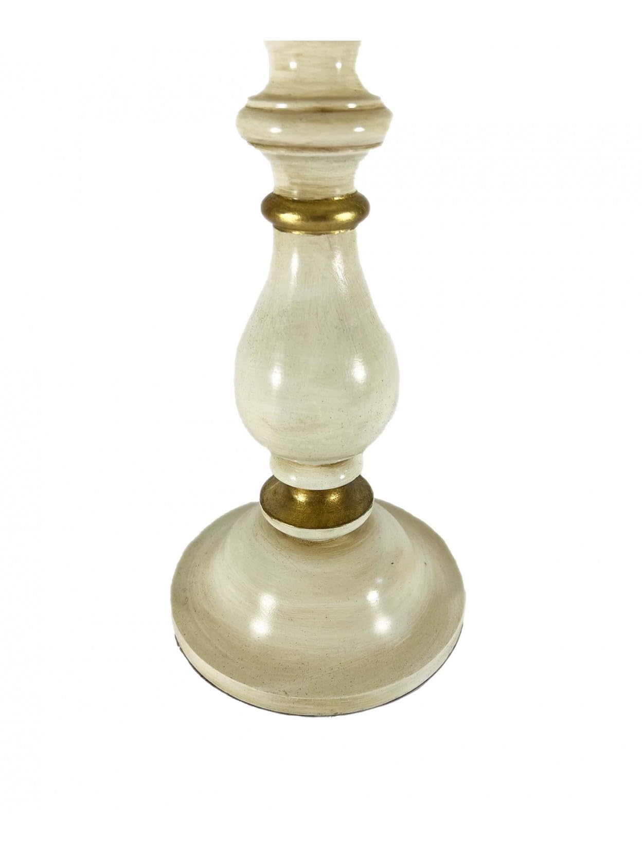 Generico Lume grande, lampada da tavolo classico in legno avorio-foglia oro 1 luce Dbs 100/bg-l per salotto, cameretta, soggiorno, camera da letto.
